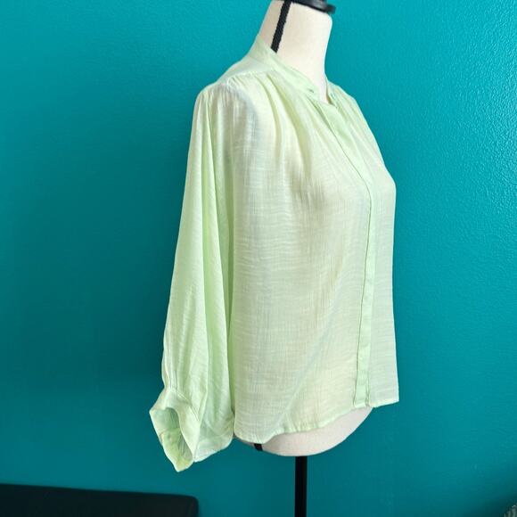Maeve Light Lime Green Butterfly Sleeve Button Up Blouse Women's XS - Picture 10 of 10